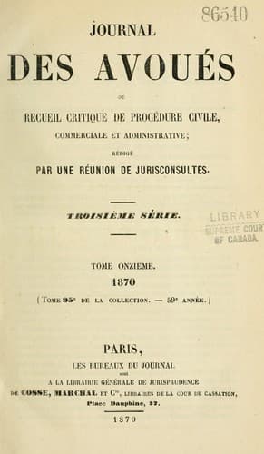 Tapa de Journal des avoués