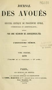 Tapa de Journal des avoués