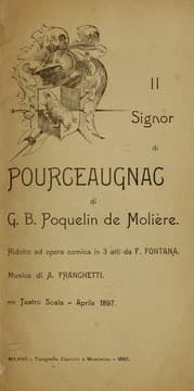Tapa de Il signor di Pourgeaugnac di G.B. Poquelin de Molière