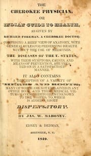Tapa de The Cherokee physician, or, Indian guide to health
