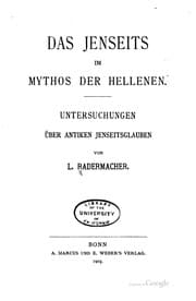 Tapa de Das Jenseits im Mythos der Hellenen