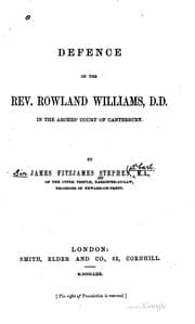 Tapa de Defence of the Rev. Rowland Williams, D.D., in the Arches' court of Canterbury