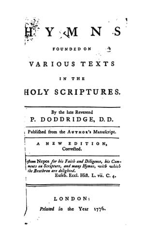 Tapa de Hymns founded on various texts in the Holy Scriptures