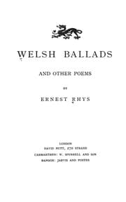 Tapa de Welsh ballads