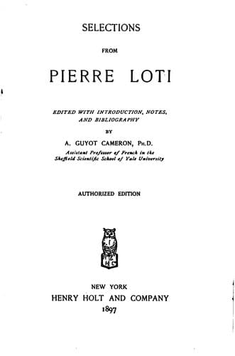 Tapa de Selections from Pierre Loti [pseud.]