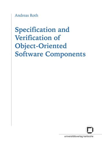 Tapa de Specification and verification of object oriented software components