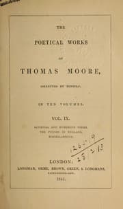 Tapa de The poetical works of Thomas Moore, collected by himself