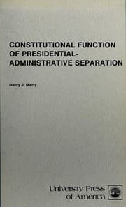 Tapa de Constitutional Function of Presidential Administrative Separation (129P)