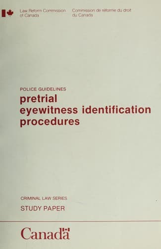 Tapa de Pretrial eyewitness identification procedures