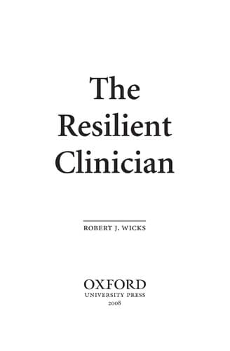 Tapa de The resilient clinician