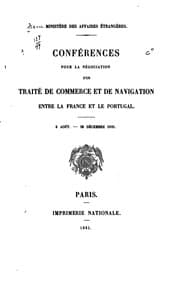 Tapa de Conférences pour la négociation d'un traité de commerce et de navigation ..