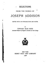 Tapa de Selections from the works of Joseph Addison