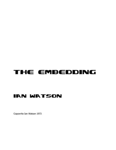 Tapa de The Embedding