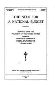 Tapa de The Need for a National Budget: Message from the President of the United ..