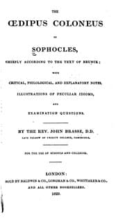 Tapa de The Oedipus Coloneus of Sophocles, Chiefly According to the Text of Brunck: With Critical ..