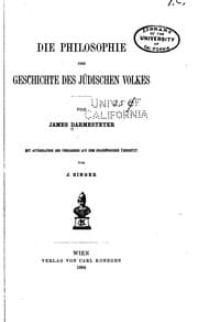 Tapa de Die Philosophie der Geschichte des jüdischen Volkes... Aus dem französischen ..