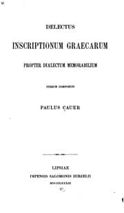 Tapa de Delectus inscriptionum graecarum propter dialectum memorabilium