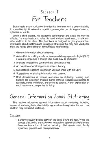 Tapa de Stuttering: straight talk for teachers