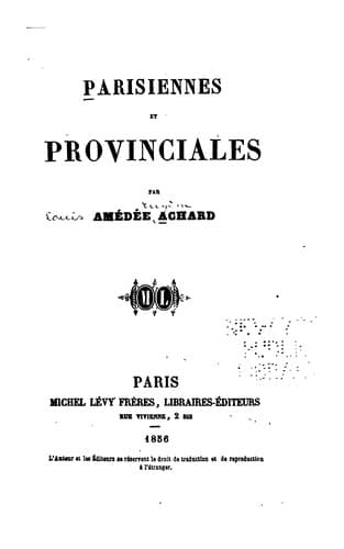 Tapa de Parisiennes et provinciales
