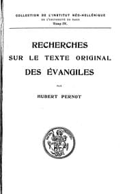 Tapa de Recherches sur le texte original des Evangiles
