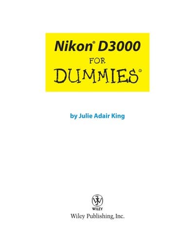Tapa de Nikon D3000 For Dummies