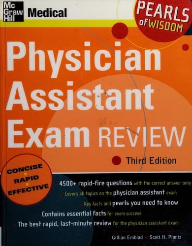 Tapa de Physician assistant exam review.