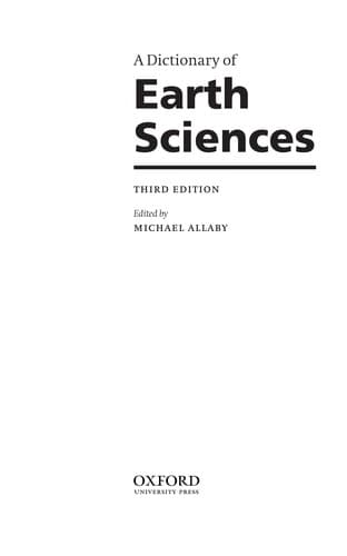 Tapa de A Dictionary of Earth Sciences
