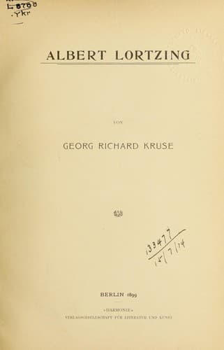 Tapa de Albert Lortzing