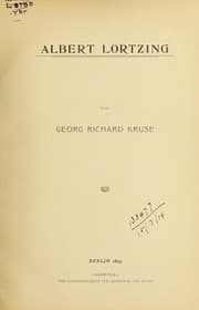 Tapa de Albert Lortzing