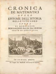 Tapa de Cronica de matematici, overo Epitome dell'istoria delle vite loro