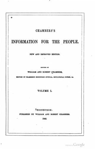 Tapa de Chambers's information for the people