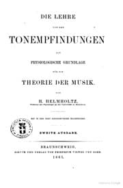 Tapa de Die Lehre von den Tonempfindungen