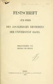 Tapa de Festschrift zur feier des 450jährigen bestehens der Universität Basel
