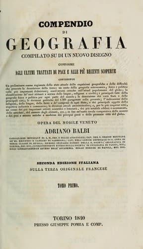 Tapa de Compendio di geografia