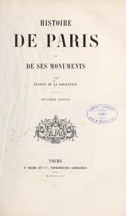 Tapa de Histoire de Paris et de ses monuments