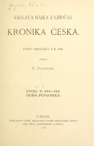 Tapa de Kronika eská.