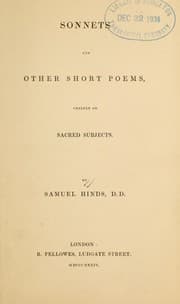 Tapa de Sonnets and other short poems, chiefly on sacred subjects