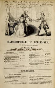 Tapa de Mademoiselle de Belle-Isle, drame