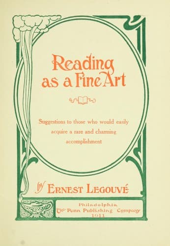 Tapa de Reading as a fine art