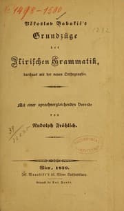Tapa de Vekoslav Babukic's Grundzüge der ilirischen grammatik, durchaus mit der neuen orthographie
