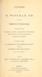 Tapa de Letters to N. Wiseman, D. D. on the errors of Romanism...