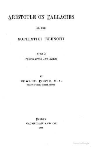 Tapa de Aristotle on fallacies