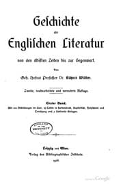 Tapa de Geschichte der englischen Literatur von den ältesten Zeiten bis zur Gegenwart