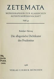 Tapa de Die allegorische Dichtkunst des Prudentius