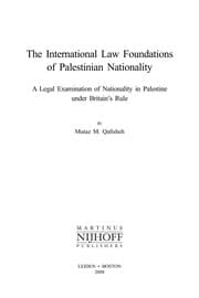 Tapa de The international law foundations of Palestinian nationality