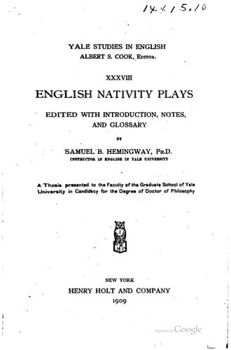 Tapa de English nativity plays
