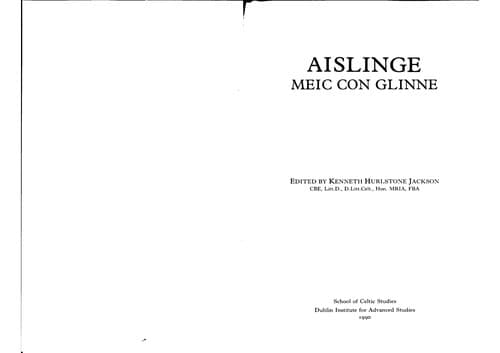 Tapa de Aislinge meic con glinne