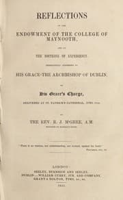 Tapa de Reflections on the Endowment of the College of Maynooth