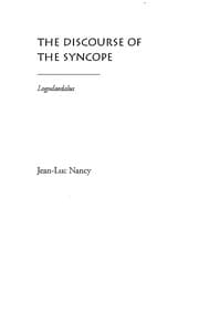 Tapa de Discours de la Syncope