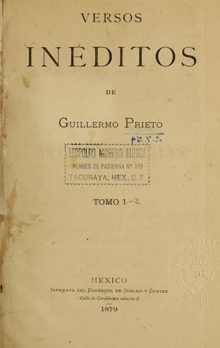 Tapa de Versos inéditos